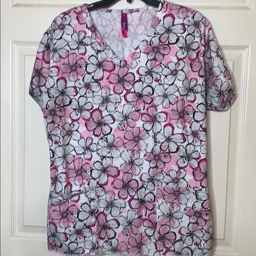 Scrub Works Floral Top